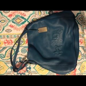 COACH Blue Handbag with Embossed Logo